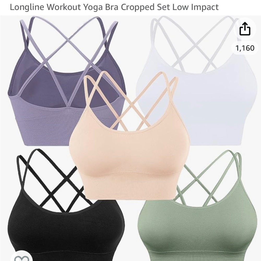 5 pack brand new Bluelily sports bra size small